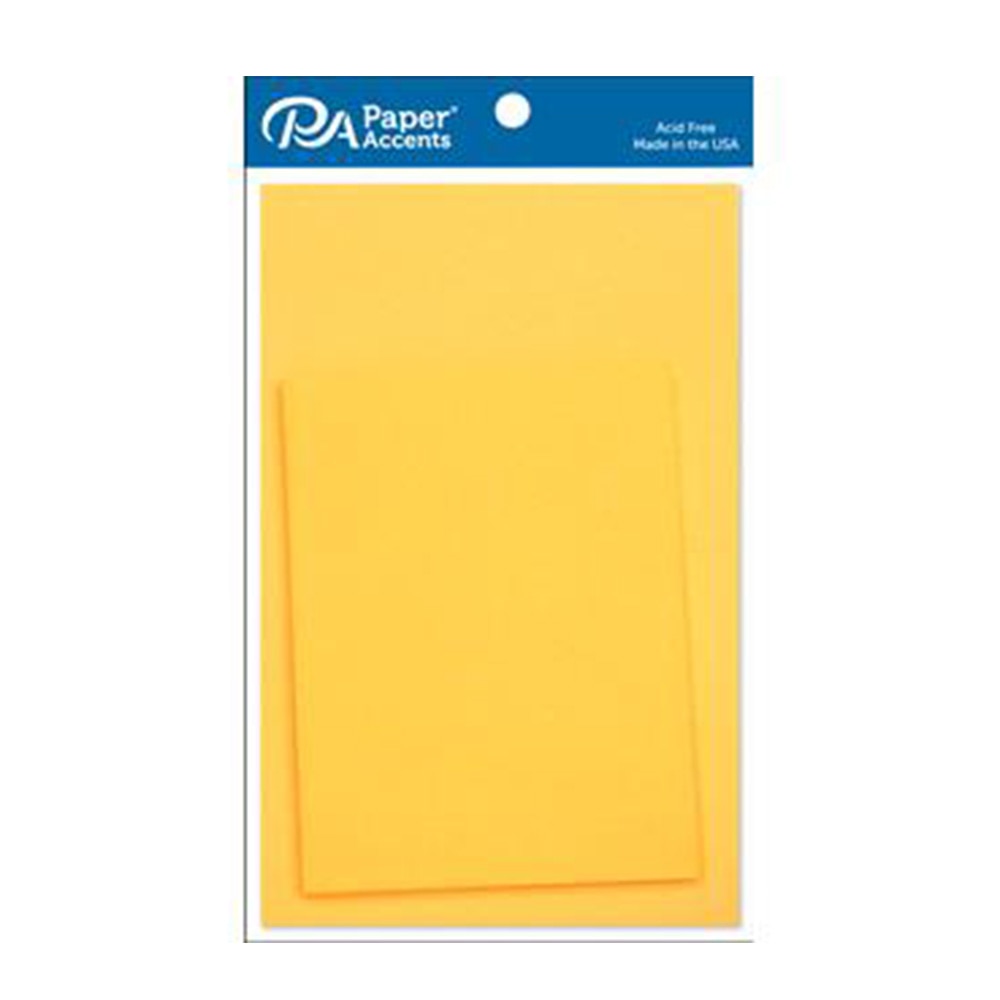 Canary Yellow, Paper Accents, Card, Envelope, 4.25"x5.5", 10 Pieces